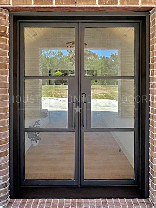 Double Modern Iron Door - Square Top