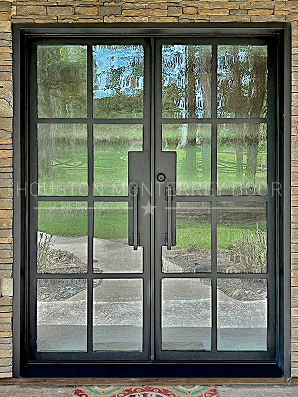 Double Modern Iron Door - Square Top