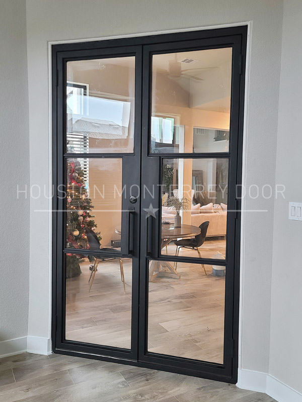 Double Modern Iron Door - Eyebrow