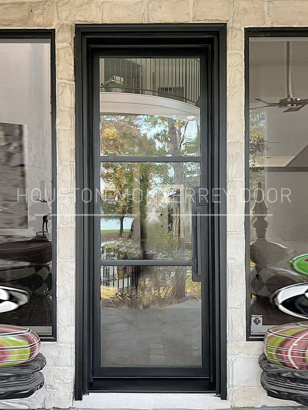 Double Modern Iron Door - Eyebrow