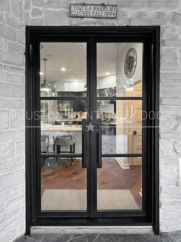 Double Modern Iron Door - Eyebrow