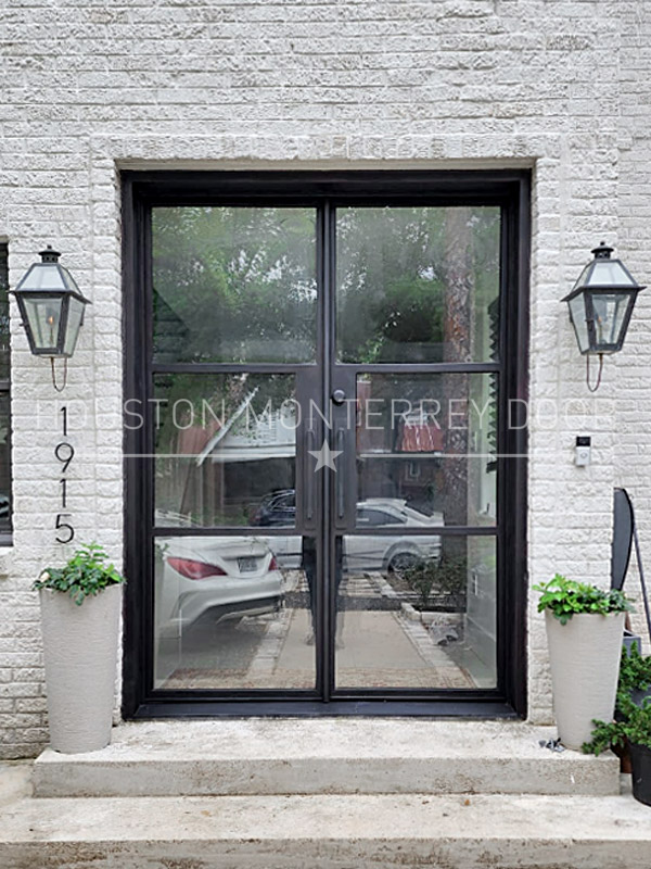 Double Modern Iron Door - Eyebrow