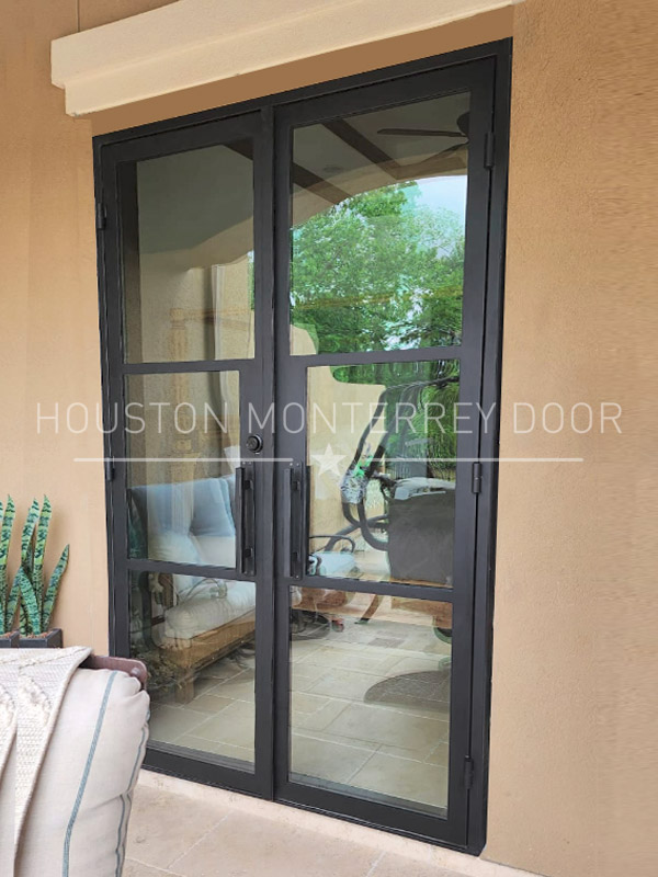 Double Modern Iron Door - Square Top