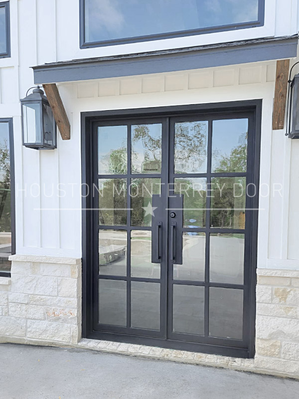 Double Modern Iron Door - Square Top