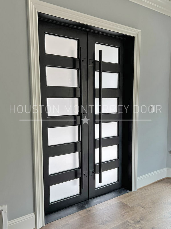 Double Modern Iron Door - Square Top