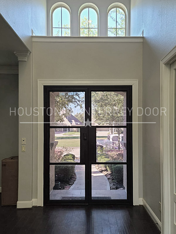 Double Modern Iron Door - Eyebrow