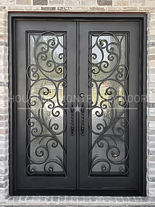 Double Wrought Iron Door, Square Top