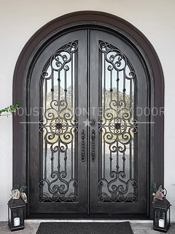 Double Wrought Iron Door, Full Arch