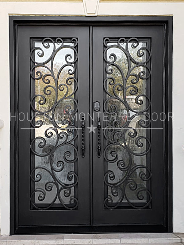 Double Wrought Iron Door, Square Top