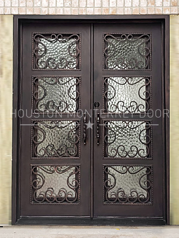 Double Wrought Iron Door, Square Top