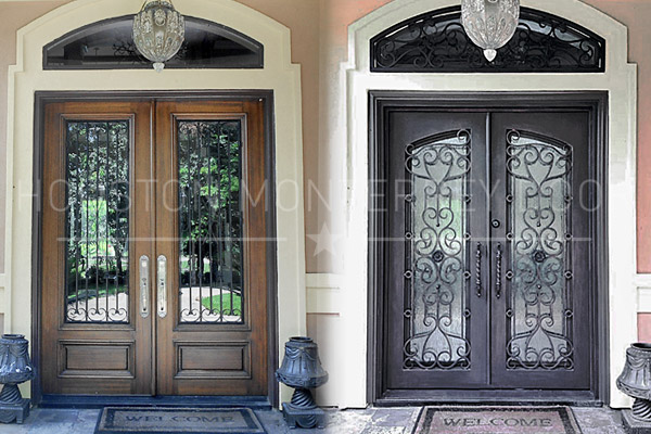 Double Wrought Iron Door Remodeling