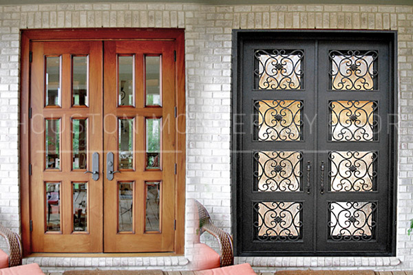 Double Square Top Iron Door Remodeling