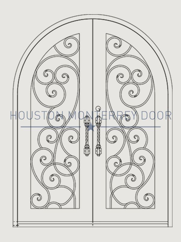 Double Wrought Iron Door, Full Arch Door